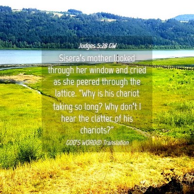 Picture 04 - Judges 5:28 GW - Sisera’s mother looked through her window and - Bible Verse Picture