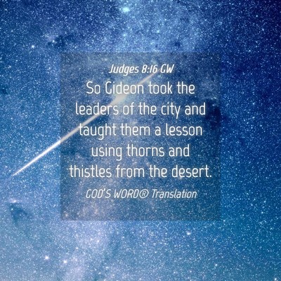 Picture 04 - Judges 8:16 GW - So Gideon took the leaders of the city and taught - Bible Verse Picture