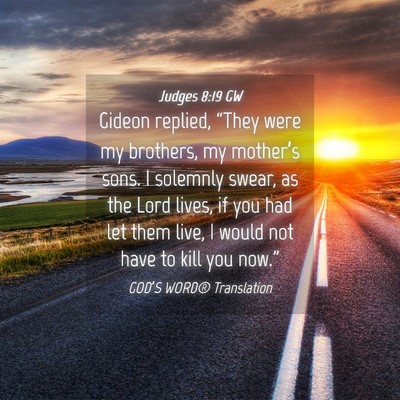Picture 04 - Judges 8:19 GW - Gideon replied, “They were my brothers, my - Bible Verse Picture