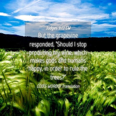 Picture 04 - Judges 9:13 GW - But the grapevine responded, ‘Should I stop - Bible Verse Picture
