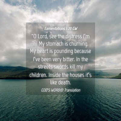 Picture 04 - Lamentations 1:20 GW - “O Lord, see the distress I’m in! My stomach - Bible Verse Picture