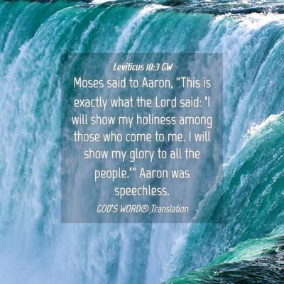 Picture 04 - Leviticus 10:3 GW - Moses said to Aaron, “This is exactly what the - Bible Verse Picture