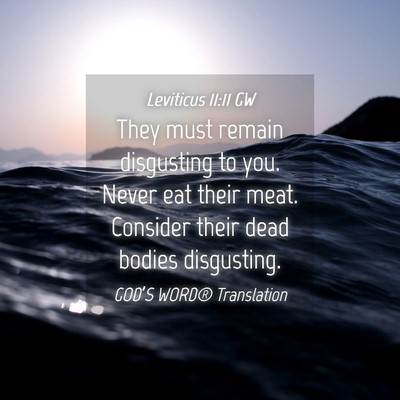 Picture 04 - Leviticus 11:11 GW - They must remain disgusting to you. Never eat - Bible Verse Picture