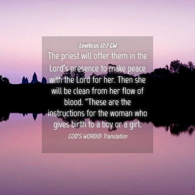 Picture 04 - Leviticus 12:7 GW - The priest will offer them in the Lord’s - Bible Verse Picture