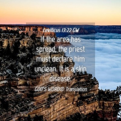 Picture 04 - Leviticus 13:22 GW - If the area has spread, the priest must declare - Bible Verse Picture