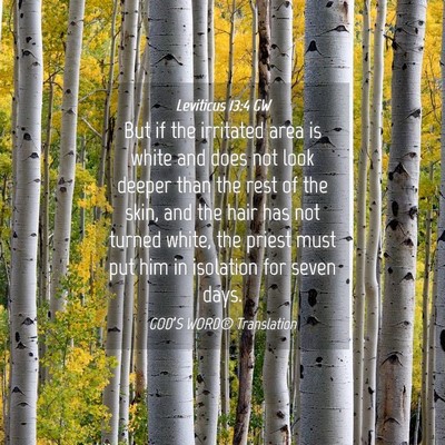 Picture 04 - Leviticus 13:4 GW - But if the irritated area is white and does not - Bible Verse Picture