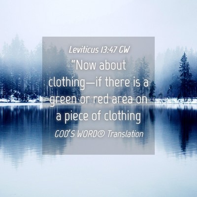 Picture 04 - Leviticus 13:47 GW - “Now about clothing—if there is a green or - Bible Verse Picture