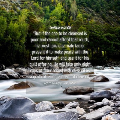 Picture 04 - Leviticus 14:21 GW - “But if the one to be cleansed is poor and - Bible Verse Picture