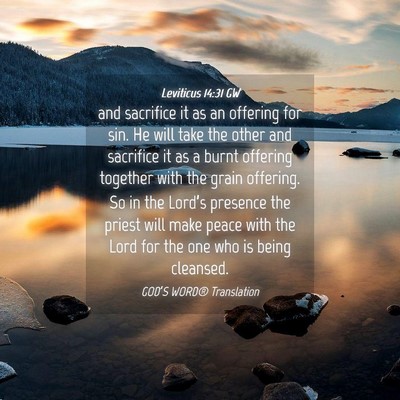 Picture 04 - Leviticus 14:31 GW - and sacrifice it as an offering for sin. He will - Bible Verse Picture