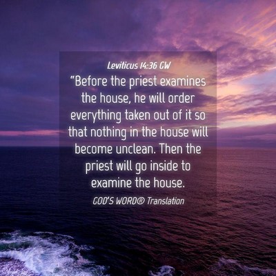 Picture 04 - Leviticus 14:36 GW - “Before the priest examines the house, he will - Bible Verse Picture
