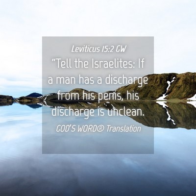 Picture 04 - Leviticus 15:2 GW - “Tell the Israelites: If a man has a discharge - Bible Verse Picture