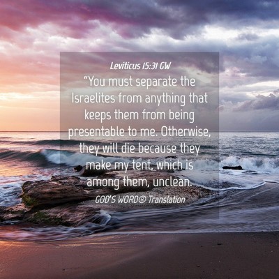 Picture 04 - Leviticus 15:31 GW - “You must separate the Israelites from anything - Bible Verse Picture