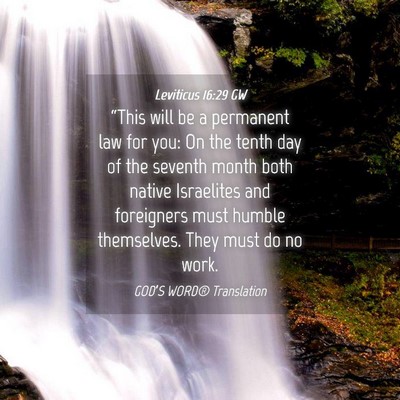 Picture 04 - Leviticus 16:29 GW - “This will be a permanent law for you: On the - Bible Verse Picture