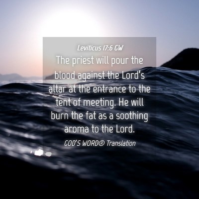 Picture 04 - Leviticus 17:6 GW - The priest will pour the blood against the - Bible Verse Picture