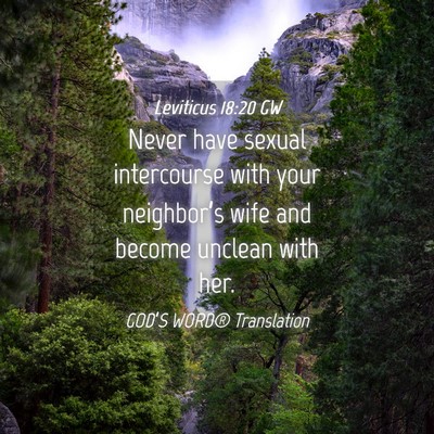 Picture 04 - Leviticus 18:20 GW - Never have sexual intercourse with your - Bible Verse Picture