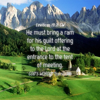 Picture 04 - Leviticus 19:21 GW - He must bring a ram for his guilt offering to the - Bible Verse Picture