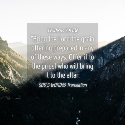 Picture 04 - Leviticus 2:8 GW - “Bring the Lord the grain offering prepared in - Bible Verse Picture
