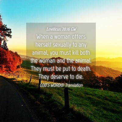 Picture 04 - Leviticus 20:16 GW - When a woman offers herself sexually to any - Bible Verse Picture