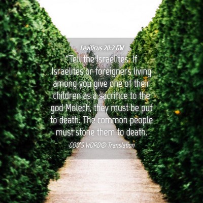 Picture 04 - Leviticus 20:2 GW - “Tell the Israelites: If Israelites or - Bible Verse Picture
