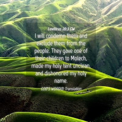 Picture 04 - Leviticus 20:3 GW - I will condemn them and exclude them from the - Bible Verse Picture