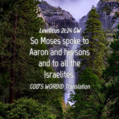 Picture 04 - Leviticus 21:24 GW - So Moses spoke to Aaron and his sons and to all - Bible Verse Picture