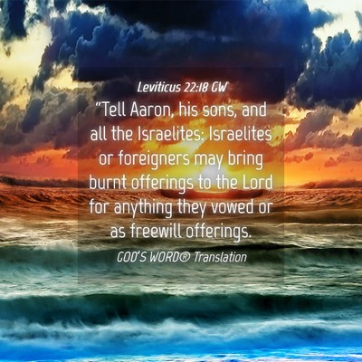 Picture 04 - Leviticus 22:18 GW - “Tell Aaron, his sons, and all the Israelites: - Bible Verse Picture