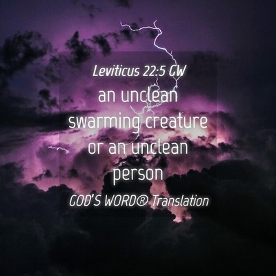 Picture 04 - Leviticus 22:5 GW - an unclean swarming creature or an unclean - Bible Verse Picture