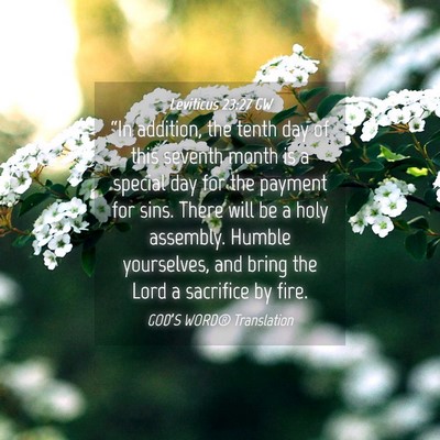 Picture 04 - Leviticus 23:27 GW - “In addition, the tenth day of this seventh - Bible Verse Picture
