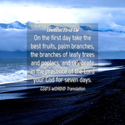 Picture 04 - Leviticus 23:40 GW - On the first day take the best fruits, palm - Bible Verse Picture