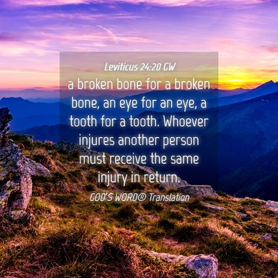 Picture 04 - Leviticus 24:20 GW - a broken bone for a broken bone, an eye for an - Bible Verse Picture