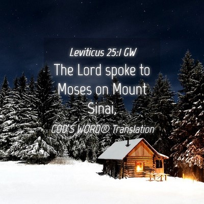 Picture 04 - Leviticus 25:1 GW - The Lord spoke to Moses on Mount - Bible Verse Picture