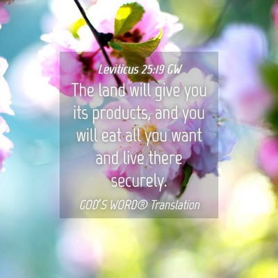 Picture 04 - Leviticus 25:19 GW - The land will give you its products, and you will - Bible Verse Picture