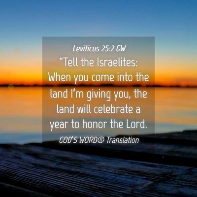 Picture 04 - Leviticus 25:2 GW - “Tell the Israelites: When you come into the - Bible Verse Picture