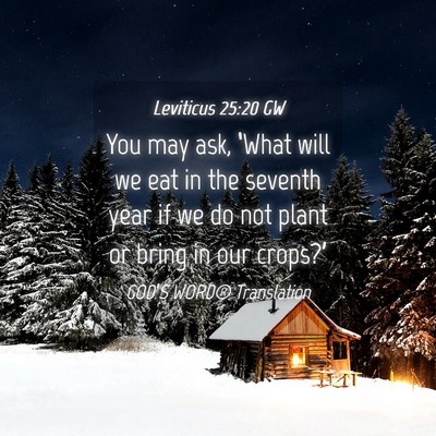 Picture 04 - Leviticus 25:20 GW - You may ask, ‘What will we eat in the seventh - Bible Verse Picture