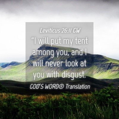 Picture 04 - Leviticus 26:11 GW - “I will put my tent among you, and I will never - Bible Verse Picture