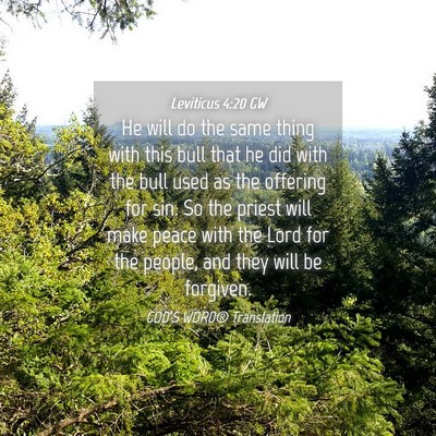 Picture 04 - Leviticus 4:20 GW - He will do the same thing with this bull that he - Bible Verse Picture