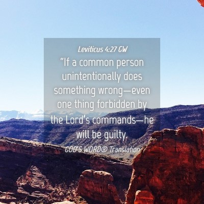 Picture 04 - Leviticus 4:27 GW - “If a common person unintentionally does - Bible Verse Picture
