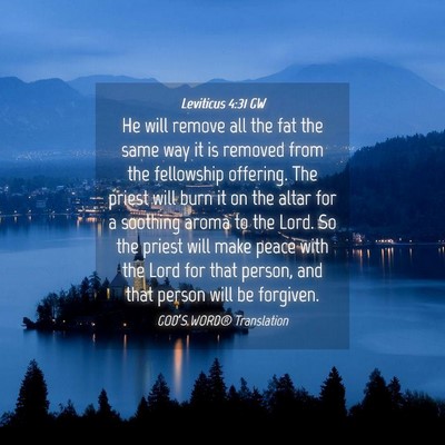 Picture 04 - Leviticus 4:31 GW - He will remove all the fat the same way it is - Bible Verse Picture