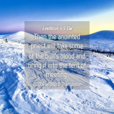 Picture 04 - Leviticus 4:5 GW - Then the anointed priest will take some of the - Bible Verse Picture