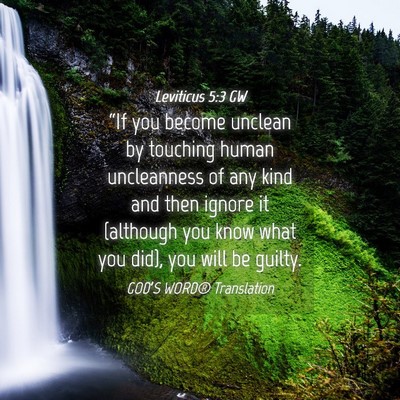 Picture 04 - Leviticus 5:3 GW - “If you become unclean by touching human - Bible Verse Picture