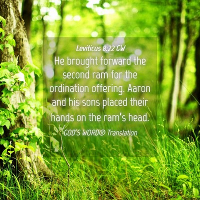 Picture 04 - Leviticus 8:22 GW - He brought forward the second ram for the - Bible Verse Picture