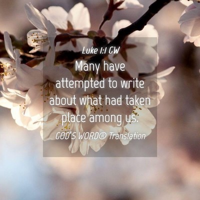 Picture 04 - Luke 1:1 GW - Many have attempted to write about what had taken - Bible Verse Picture