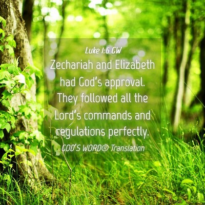 Picture 04 - Luke 1:6 GW - Zechariah and Elizabeth had God’s approval. - Bible Verse Picture