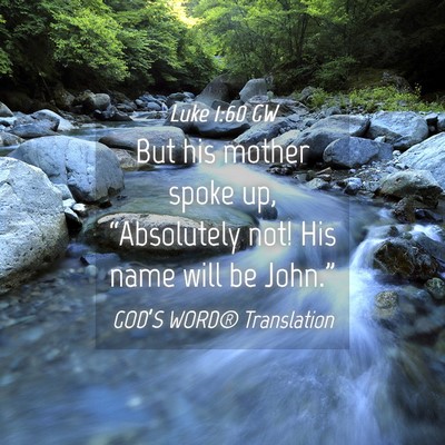 Picture 04 - Luke 1:60 GW - But his mother spoke up, “Absolutely not! His - Bible Verse Picture