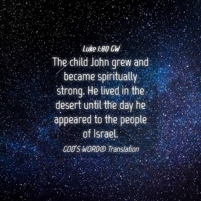 Picture 04 - Luke 1:80 GW - The child John grew and became spiritually - Bible Verse Picture
