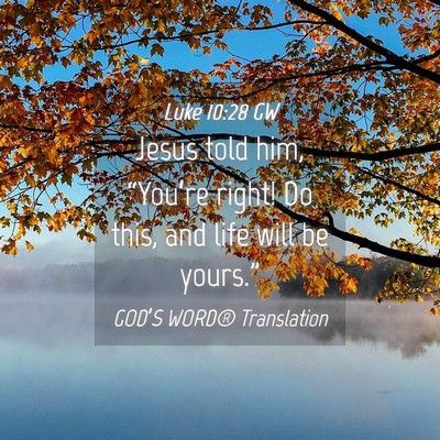 Picture 04 - Luke 10:28 GW - Jesus told him, “You’re right! Do this, and - Bible Verse Picture