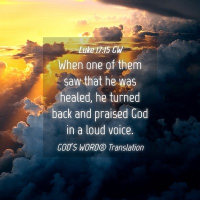 Picture 04 - Luke 17:15 GW - When one of them saw that he was healed, he - Bible Verse Picture