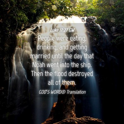Picture 04 - Luke 17:27 GW - People were eating, drinking, and getting married - Bible Verse Picture