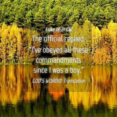 Picture 04 - Luke 18:21 GW - The official replied, “I’ve obeyed all these - Bible Verse Picture