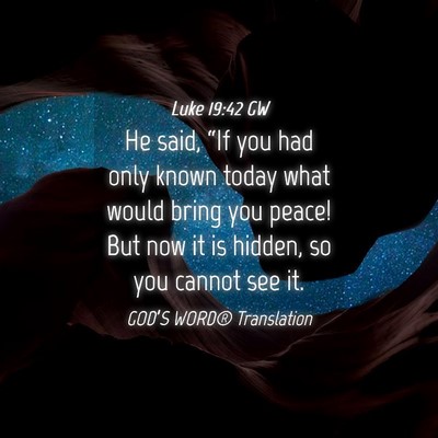 Picture 04 - Luke 19:42 GW - He said, “If you had only known today what - Bible Verse Picture